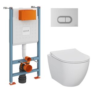 Подвесной унитаз VitrA Mia Round с инсталляцией