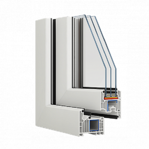Veka Softline 82, оконный блок двустворчатый