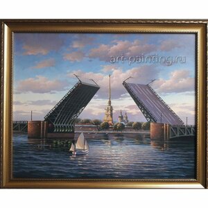 Картина маслом "Дворцовый мост" Гафиатуллин