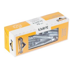 Стяжка шурупная оцинкованная 6,3х50 PZ (70 шт)"Element"