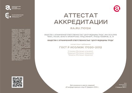 Проведем оценку риска для здоровья населения в Оренбурге