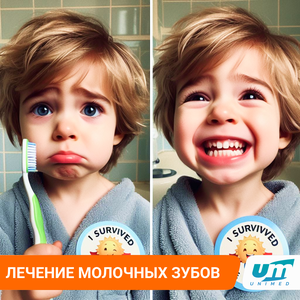 Лечение молочных зубов без боли и слёз