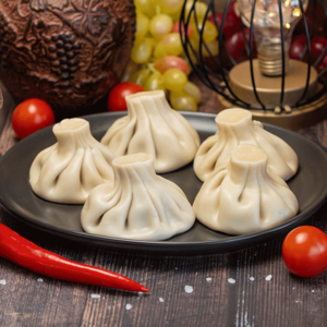 Хинкали с говядиной и зеленью, 3шт.