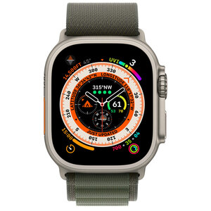 Apple Watch Ultra 49mm Titanium Case with Green Alpine L