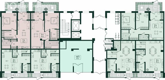 Квартира 69,6 м², 2-комнатная - изображение 2