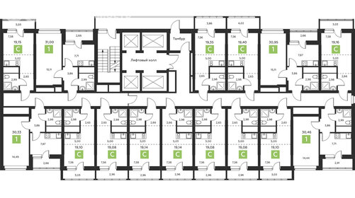 Квартира 30,5 м², 1-комнатная - изображение 1