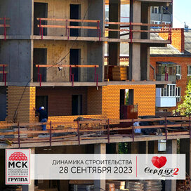 Ход строительства в ЖК «Сердце Ростова 2» за Июль — Сентябрь 2023 года, 3