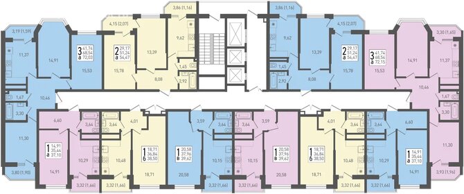 54,5 м², 2-комнатная квартира 6 536 400 ₽ - изображение 48