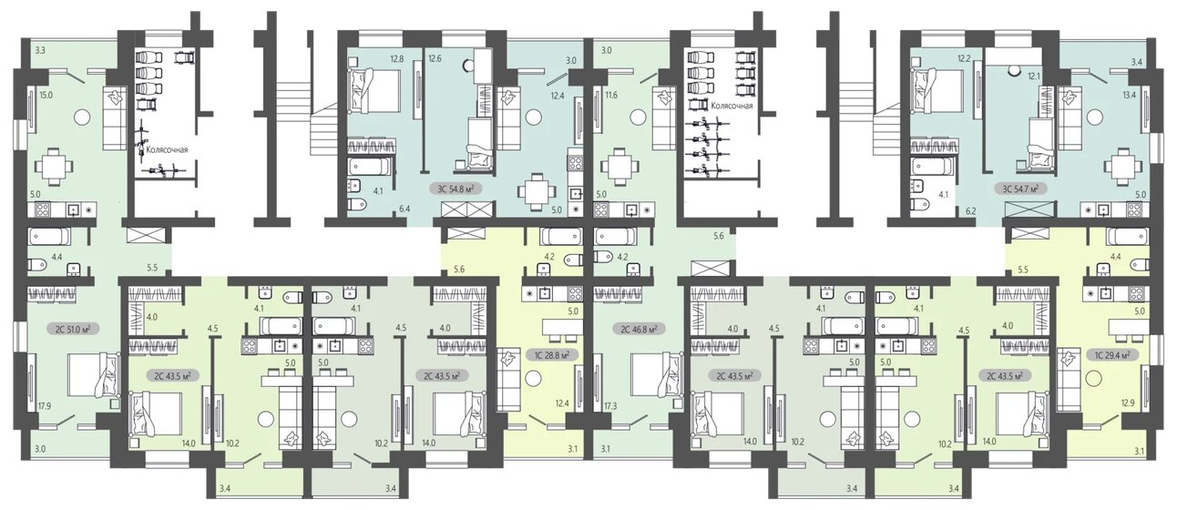60,1 м², 4-комнатная квартира 4 900 000 ₽ - изображение 78