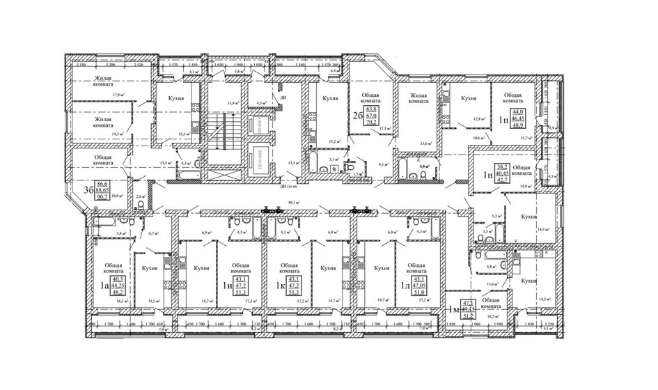 44 м², 2-комнатная квартира 3 290 000 ₽ - изображение 55