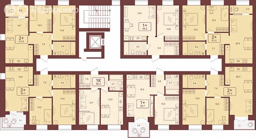 Квартира 56,1 м², 2-комнатная - изображение 1