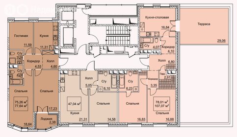 Квартира 87,4 м², 2-комнатная - изображение 2
