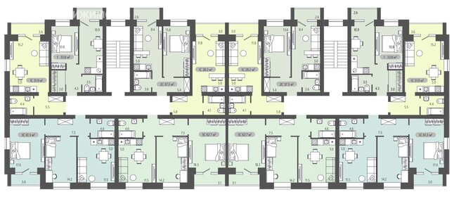 Квартира 33,8 м², 2-комнатная - изображение 2