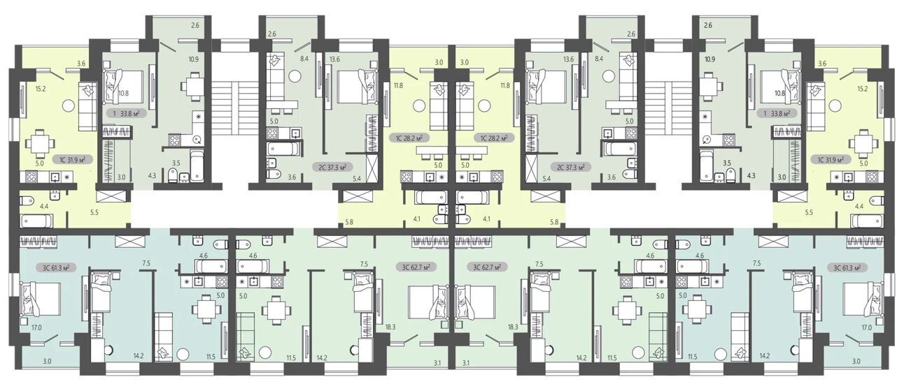 28,5 м², 1-комнатная квартира 1 852 500 ₽ - изображение 64
