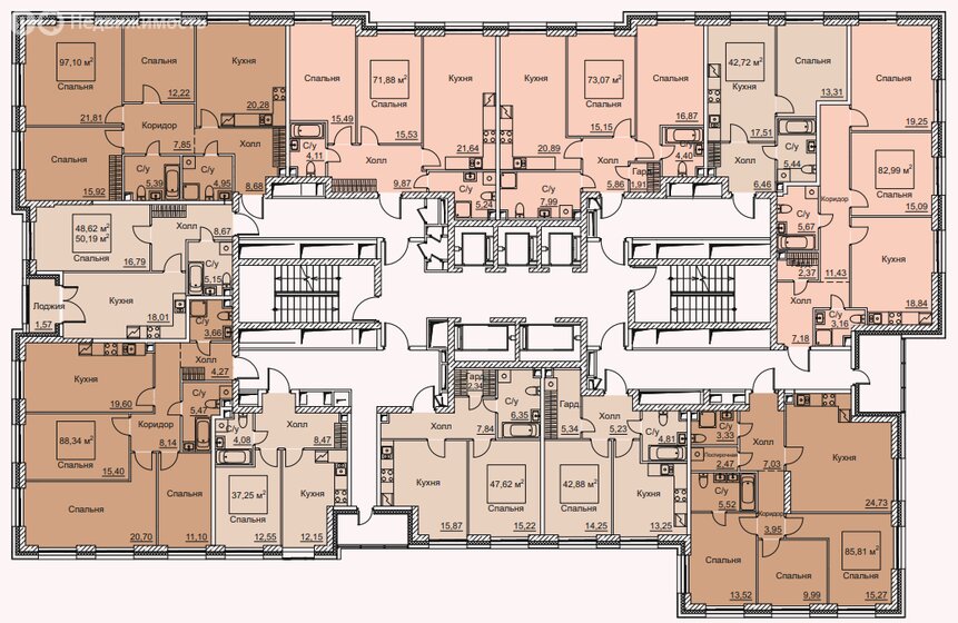 90 м², 3-комнатная квартира 43 000 000 ₽ - изображение 44