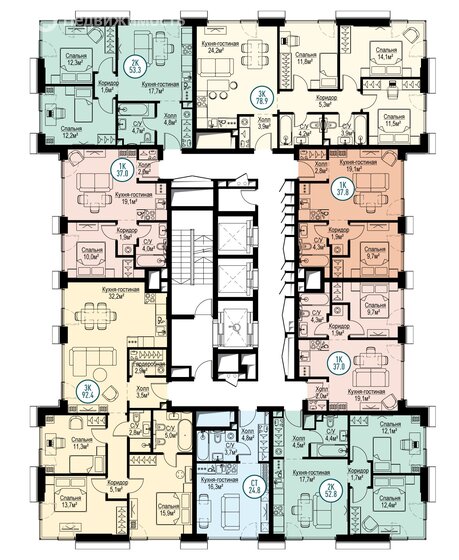 47,6 м², 1-комнатная квартира 28 000 000 ₽ - изображение 69