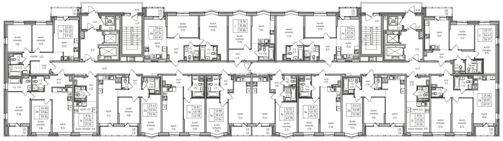 Квартира 56,3 м², 2-комнатная - изображение 1