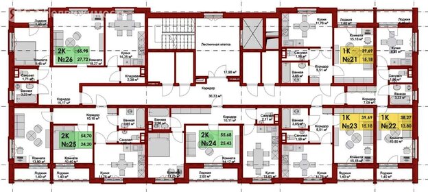 Квартира 55,6 м², 2-комнатная - изображение 2
