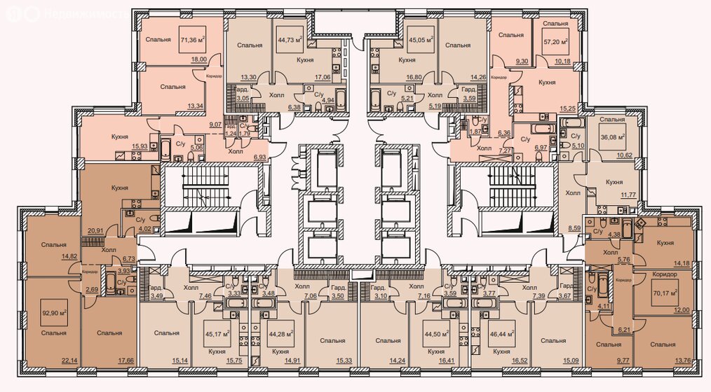 65,8 м², 2-комнатная квартира 25 900 000 ₽ - изображение 153
