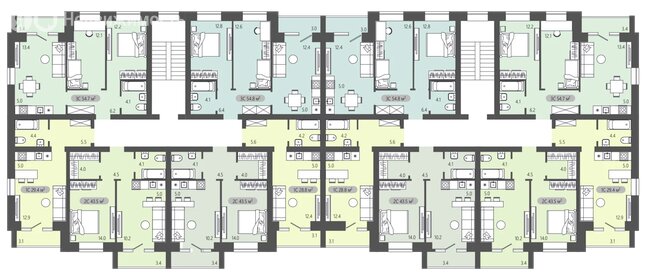 Квартира 43,5 м², 2-комнатная - изображение 2