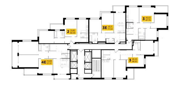 Квартира 96,6 м², 3-комнатная - изображение 1