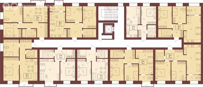 Квартира 65,9 м², 2-комнатная - изображение 1