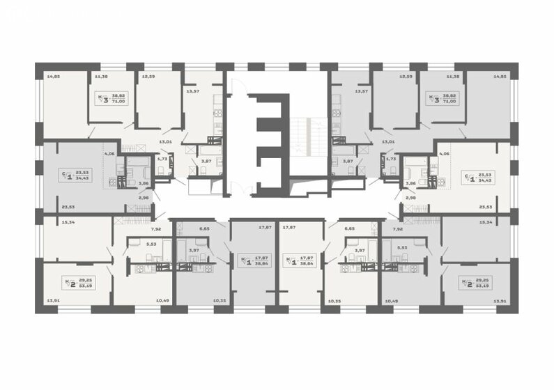 53,3 м², 2-комнатная квартира 9 400 000 ₽ - изображение 22
