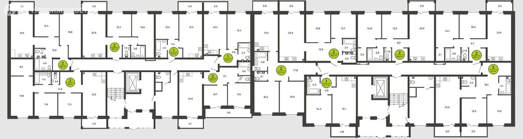 Квартира 68,6 м², 2-комнатная - изображение 2