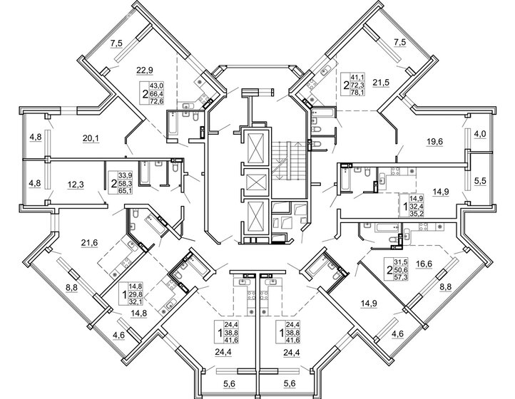 82 м², 2-комнатная квартира 15 170 000 ₽ - изображение 26