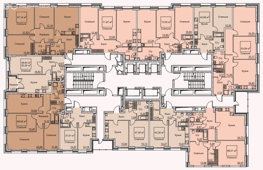 90 м², 3-комнатная квартира 43 000 000 ₽ - изображение 34