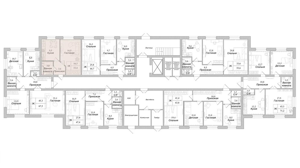 33,4 м², 1-комнатная квартира 3 507 000 ₽ - изображение 1