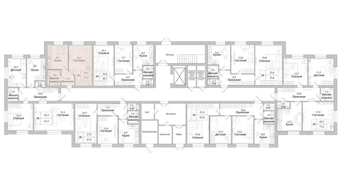 Квартира 44,7 м², 2-комнатная - изображение 1