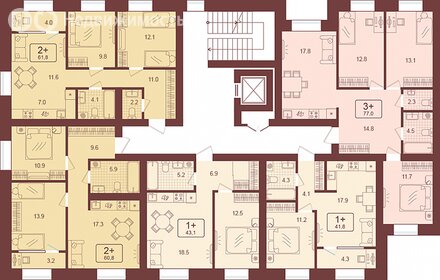 43,7 м², 1-комнатная квартира 6 700 000 ₽ - изображение 93