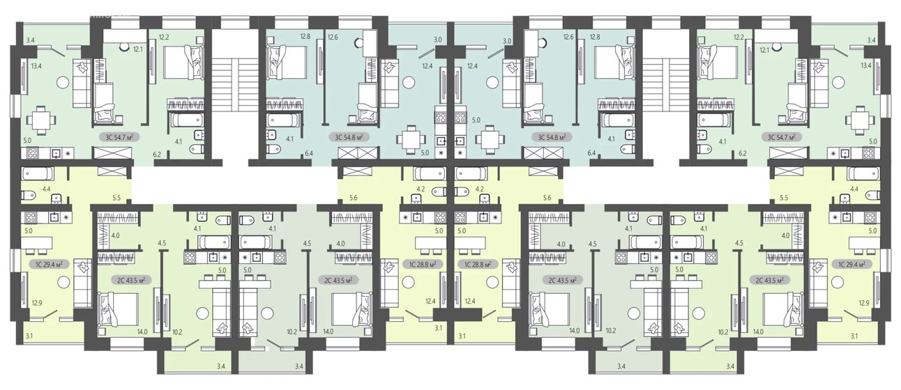 60,1 м², 4-комнатная квартира 4 900 000 ₽ - изображение 64