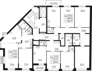 47,6 м², 2-комнатная квартира 18 000 000 ₽ - изображение 104