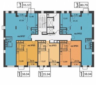 Квартира 86,6 м², 3-комнатная - изображение 2