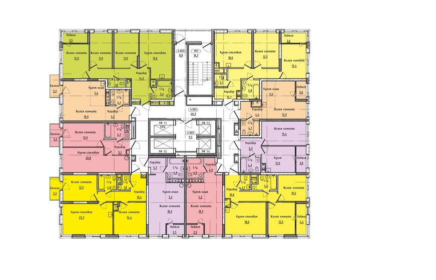 89,7 м², 3-комнатная квартира 11 654 500 ₽ - изображение 45