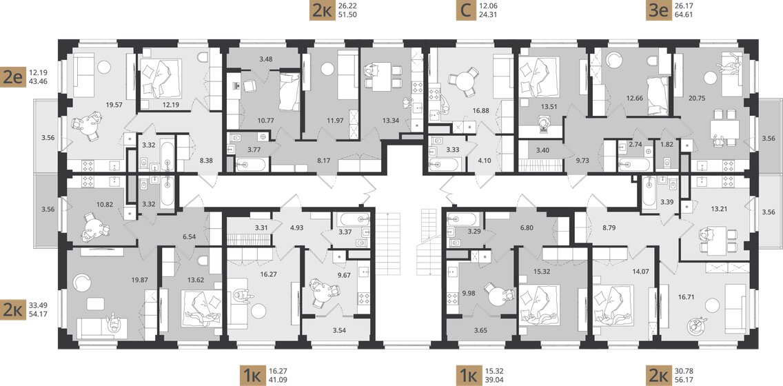 49 м², 1-комнатная квартира 6 478 500 ₽ - изображение 9