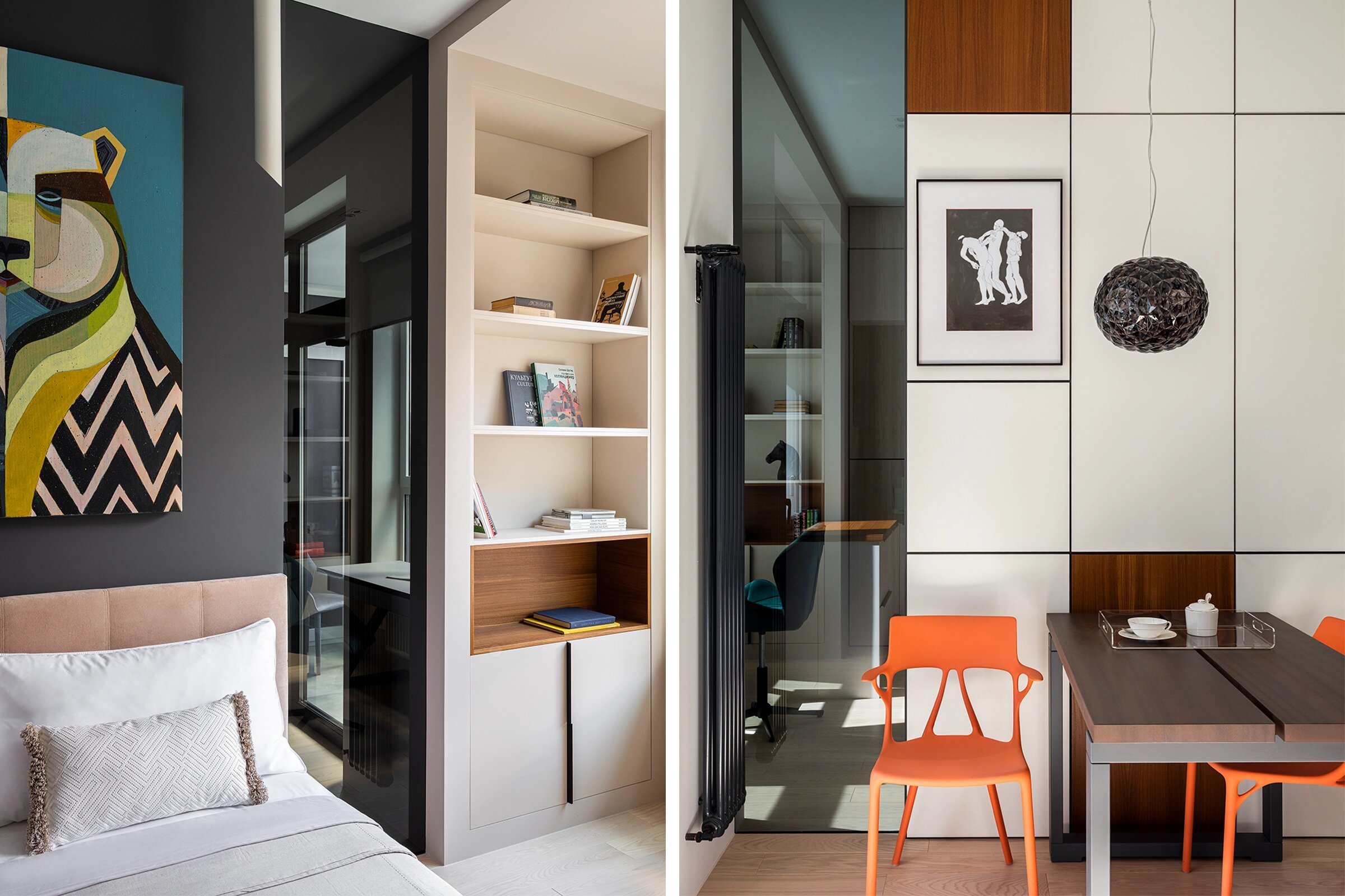 Стеклянные стены, графика вместо коридора и арт-объект ручной работы: история необычного ремонта