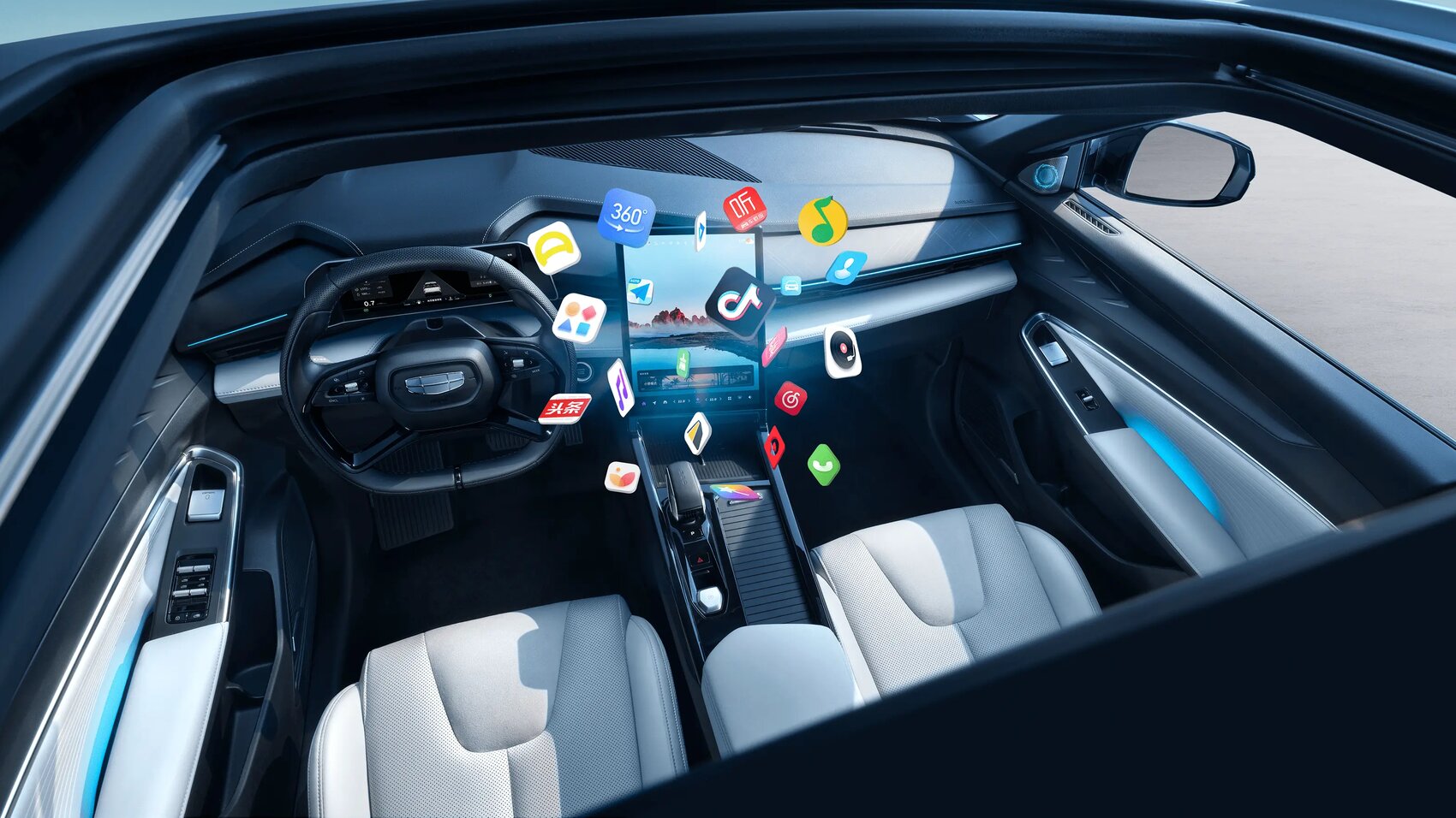 Опубликованы фотографии интерьера нового Geely Atlas