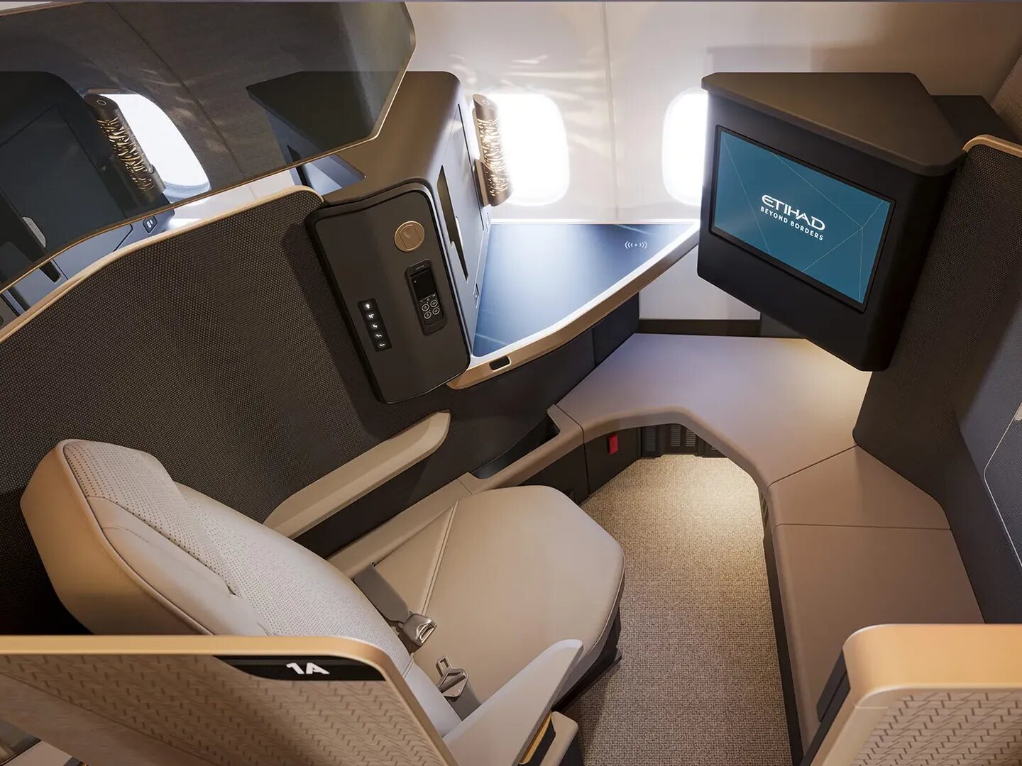 Авиакомпания Etihad представила новый салон первого класса с дверями и 32-дюймовыми экранами