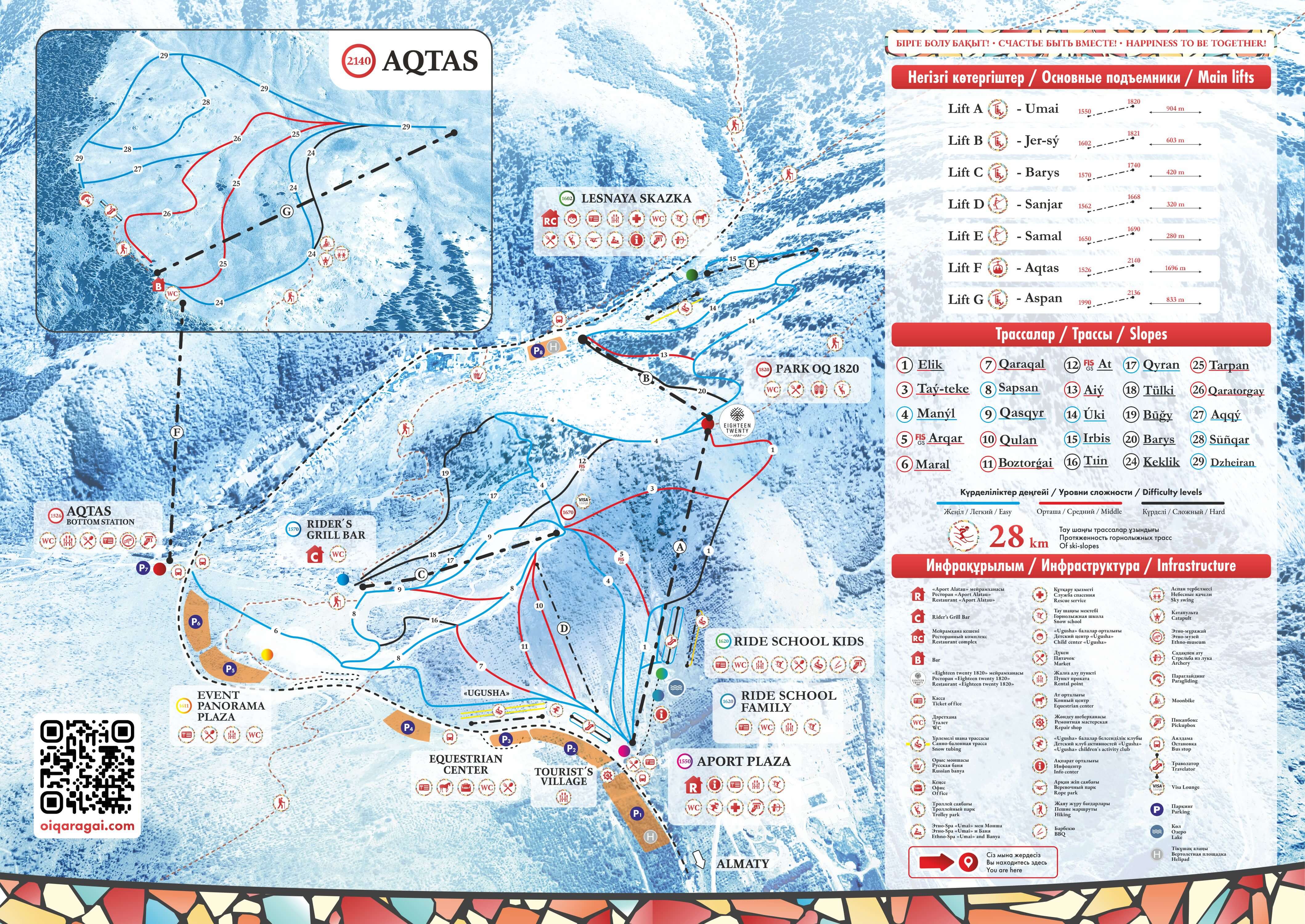 Карта трасс Oi-Qaragai





