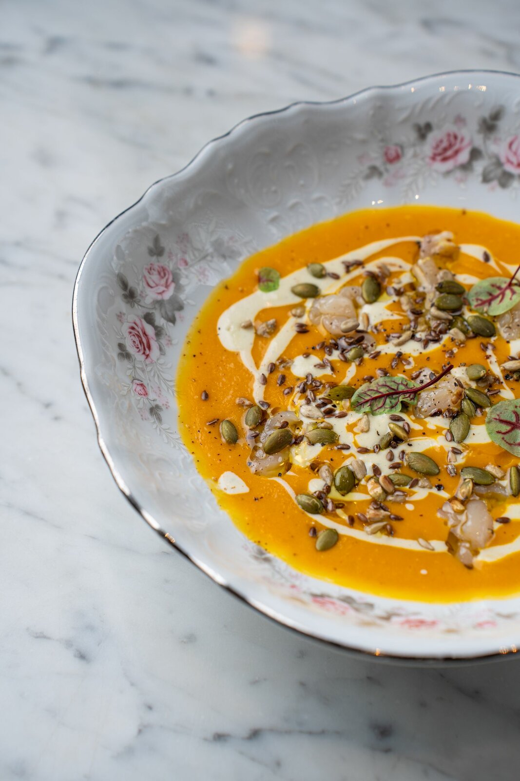 Тыквенный крем-суп с гребешком