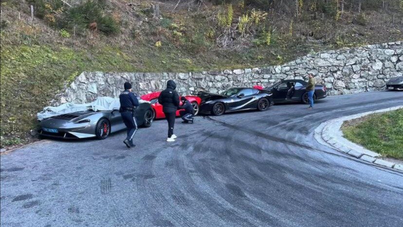 Авария с суперкарами стоимостью более 7 миллионов долларов произошла в Австрии