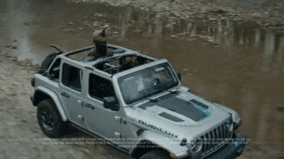 Гибридный Jeep Wrangler съездил в лес к динозаврам