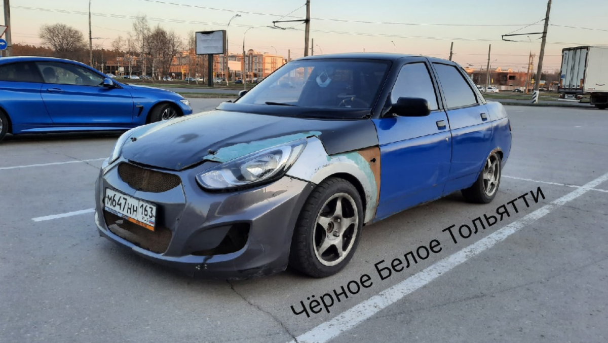 Неудачное скрещивание: посмотрите на ВАЗ-2110 с «лицом» Hyundai Solaris