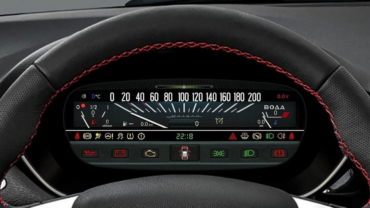 Посмотрите на цифровую приборную панель для Lada Vesta в стиле «Жигулей»