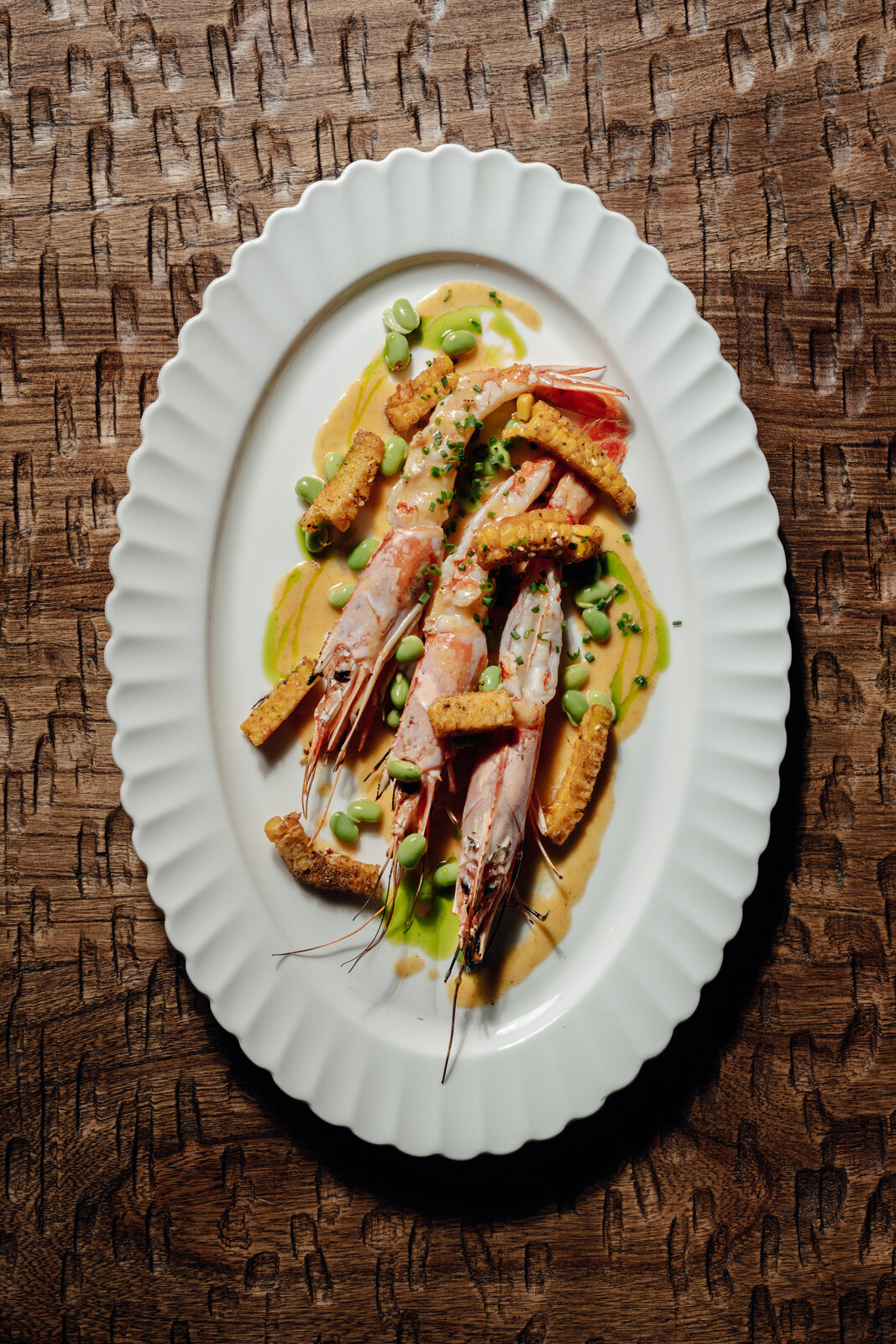 Креветки с кукурузой в карри соусе 