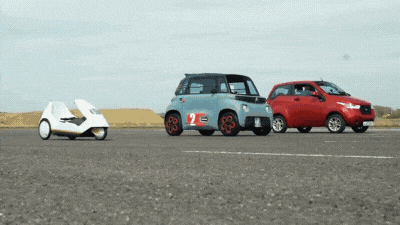 8-сильный Citroen Ami сразился в дрэге с крохотными электрокарами из 1980-х и 2010-х