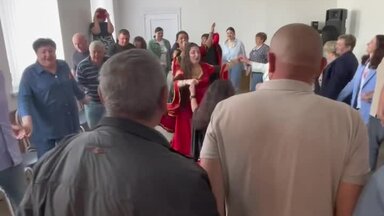 наш ансамбль на корпоративе - праздник для команды Водоканал в Тихорецке